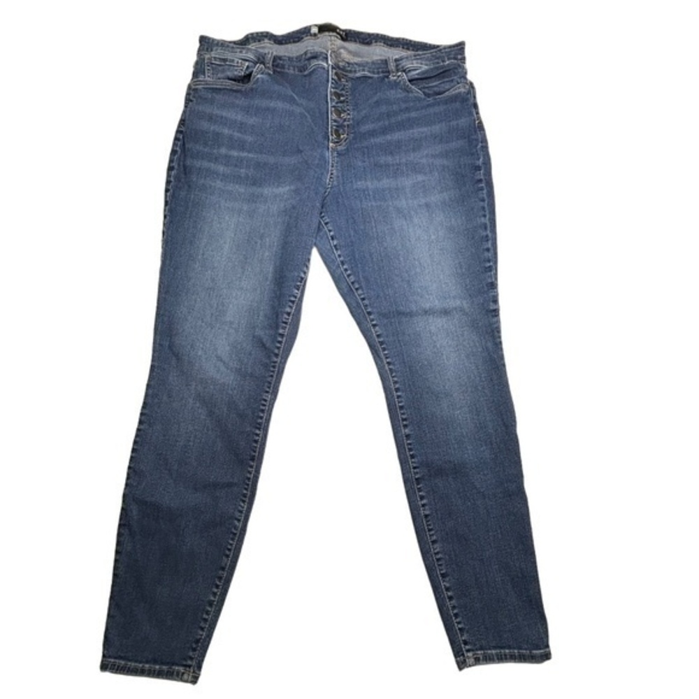 Kut from the Kloth Jeans Mia High Rise Skinny Button Fly Denim Blue Plus Sz‎ 20W